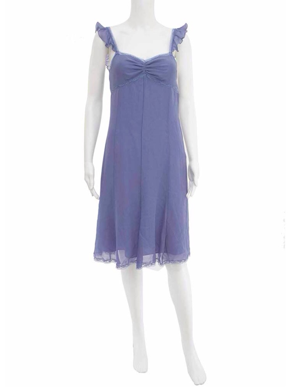 Lavender Ruffle-Strap Chemise Nightdress
